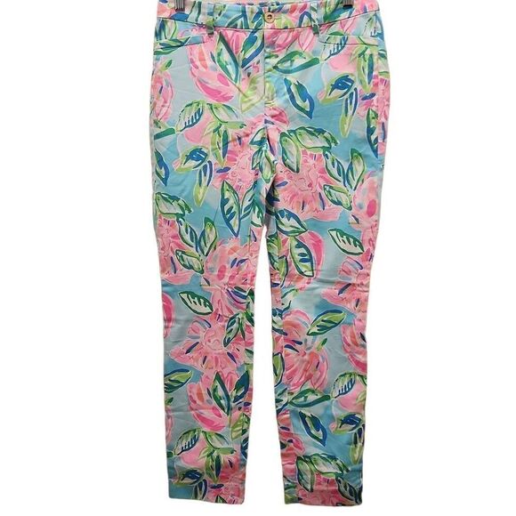 Lilly Pulitzer Kelly High Rise Skinny Ankle Pant Multicolor Totally Blossom Wome - Picture 1 of 16